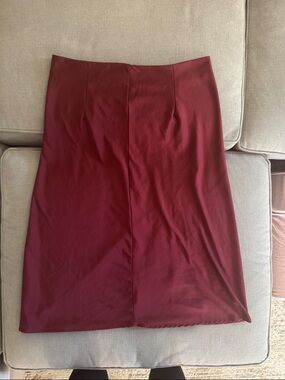 Nasty Gal Burgundy Satin midi skirt